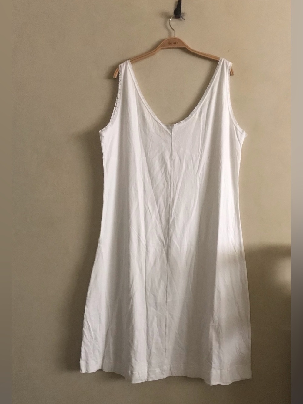 Classic White Cotton Slip Dress - Women's Intimates - Picture 3 of 6